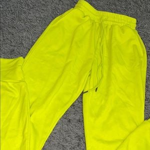High waist neon joggers